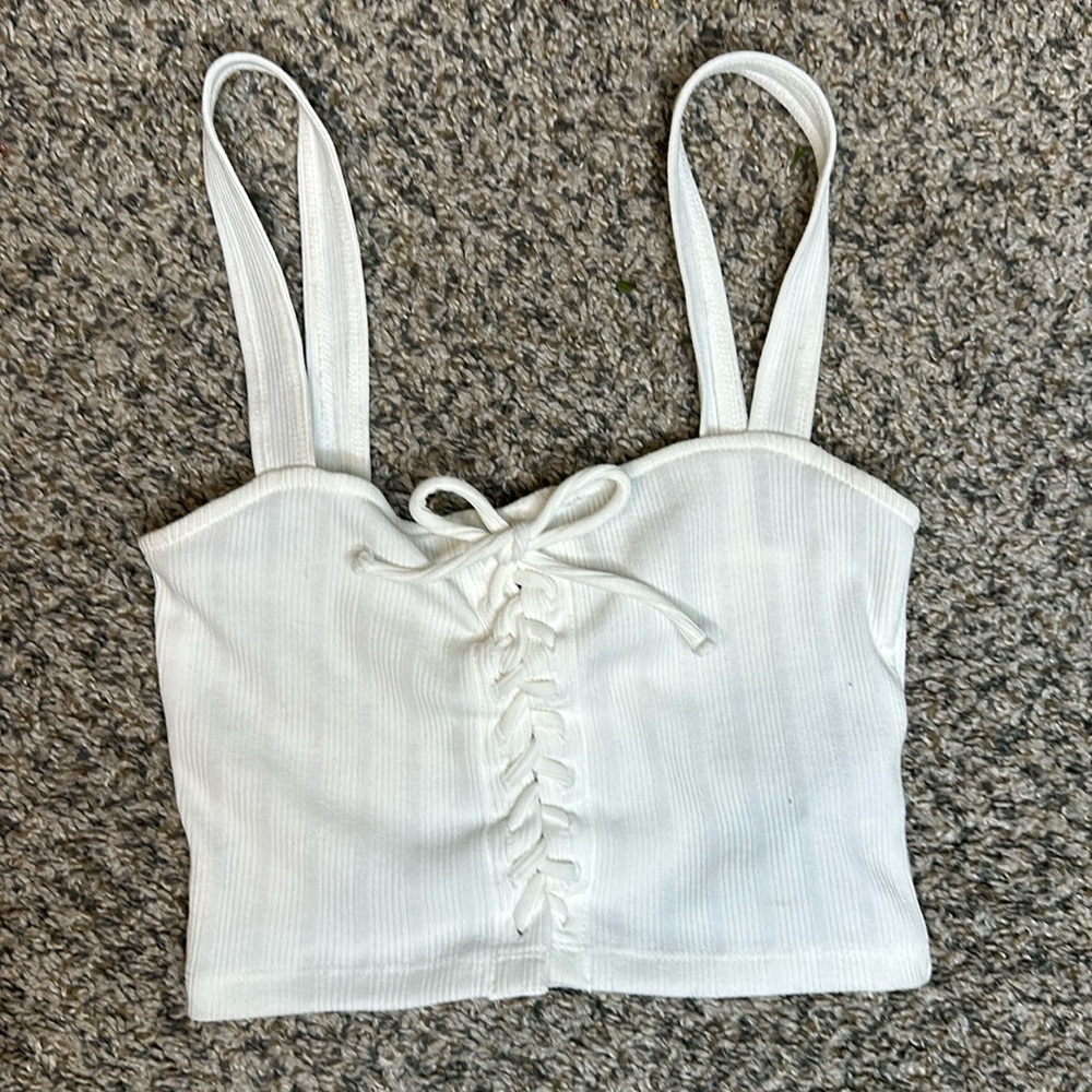 White crop tank top